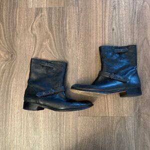 Coach Black Leather Ankle Boots